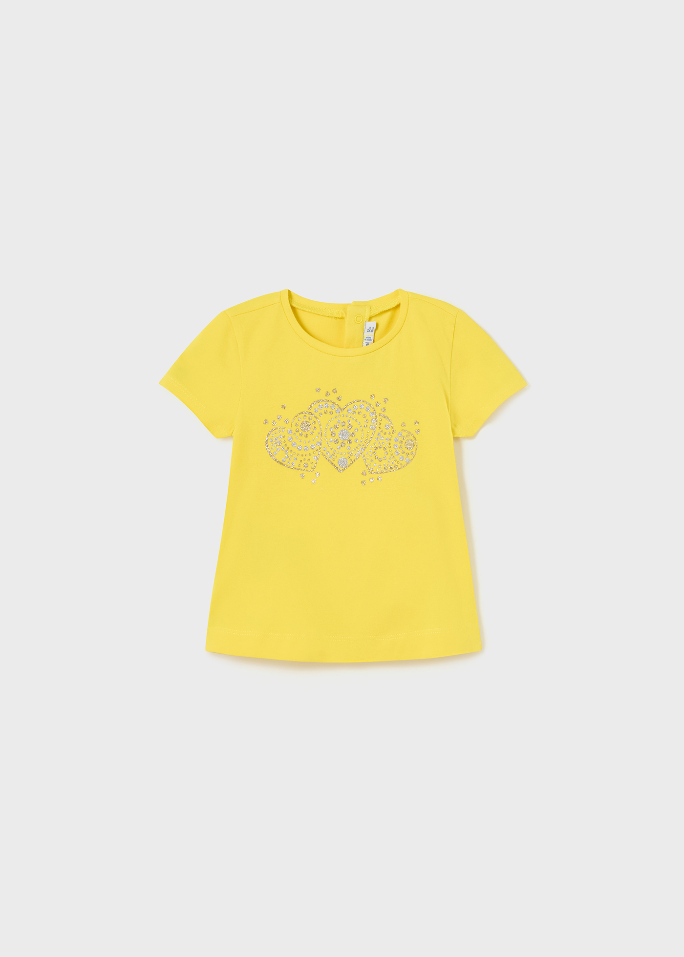 Camiseta de manga curta em algodão sustentável para bebês