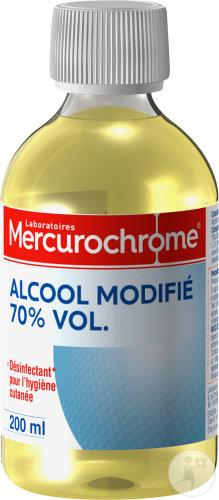 Mercurochrome Alcool Modifié À 70% Vol. Hygiène Cutanée Flacon 200ml