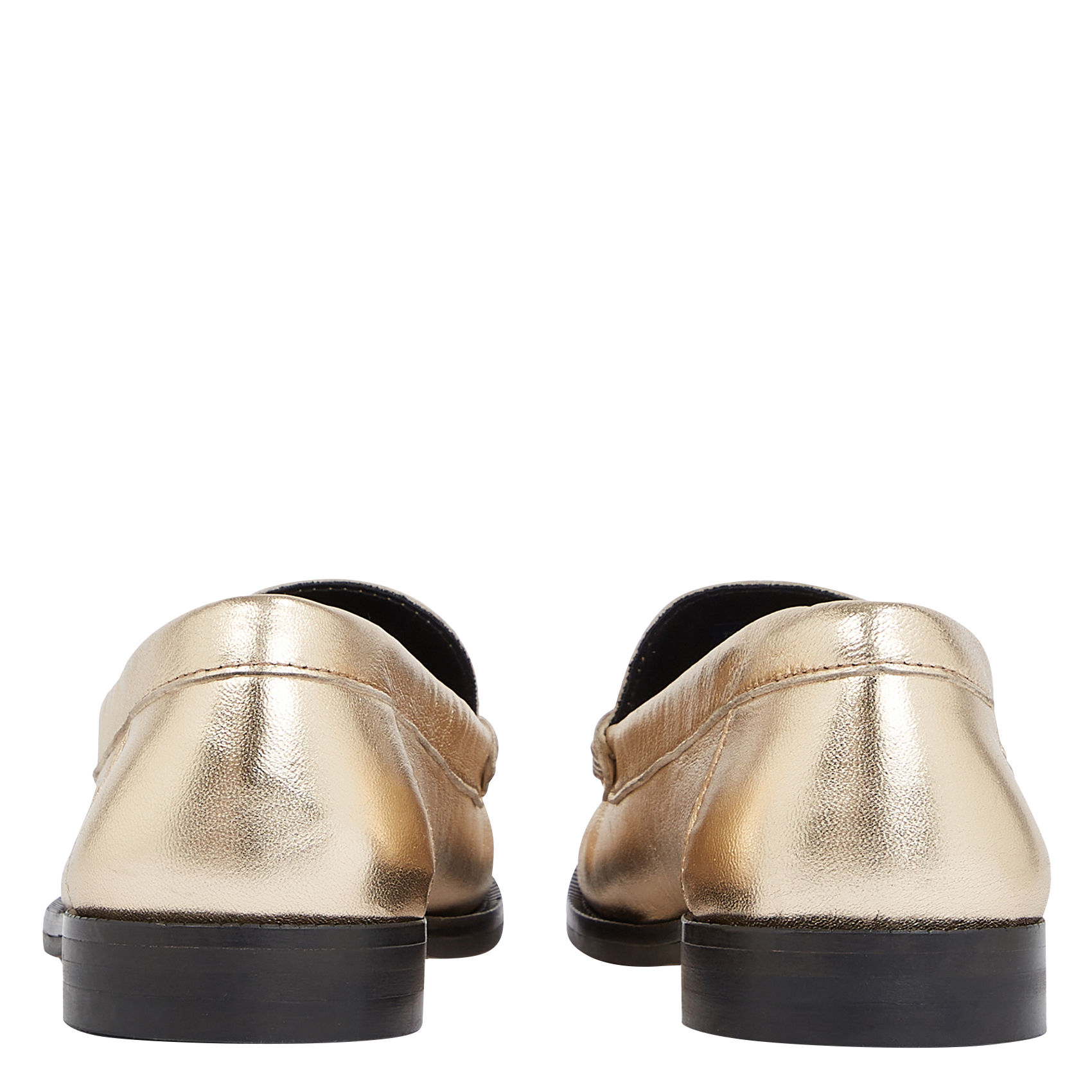 Mocassins en cuir métallissé | Doré