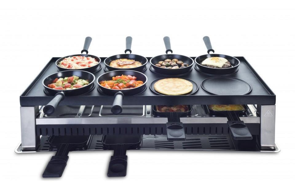 SOLIS OF SWITZERLAND Raclette »Typ 791 5 in 1, 8 Personen« 8 Stk. Raclettepfännchen 1.400 W