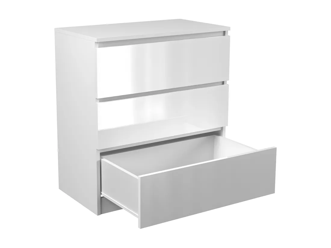 ASTER T3 | Commode moderne 3 tiroirs salon/chambre/bureau | Dimensions 77x70x40 | Table de chevet | Meuble de rangement contemporain