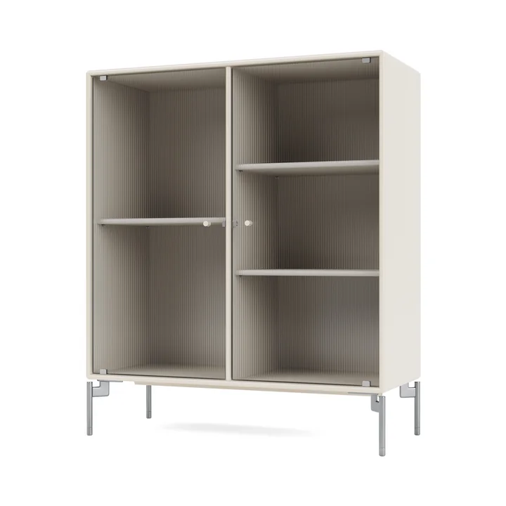 Montana - Ripple II Vitrinenschrank, Chrom / oat
