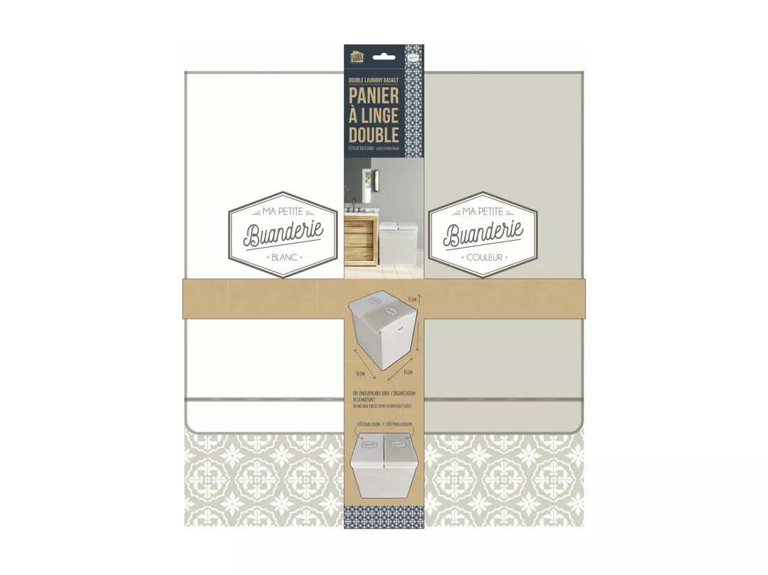 Panier A Linge Double 50x41x57cm