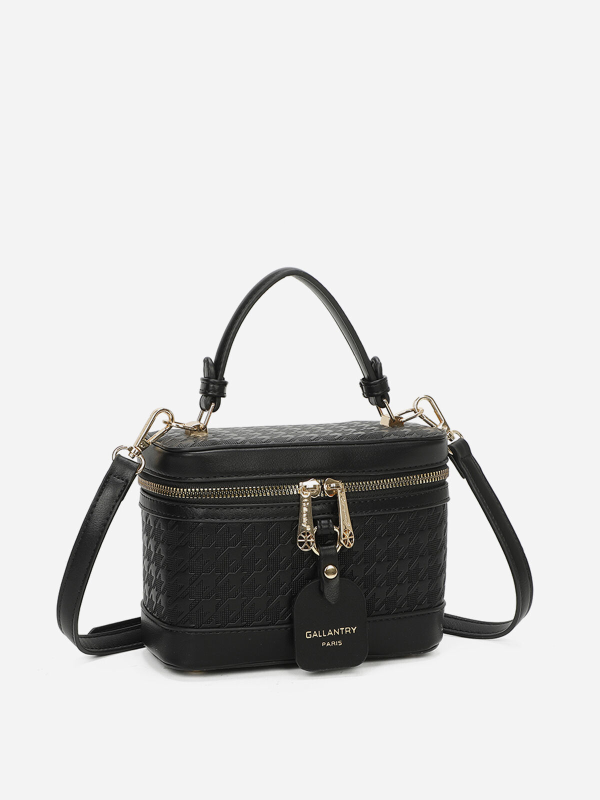 Petit sac vanity bi-matières- Noir