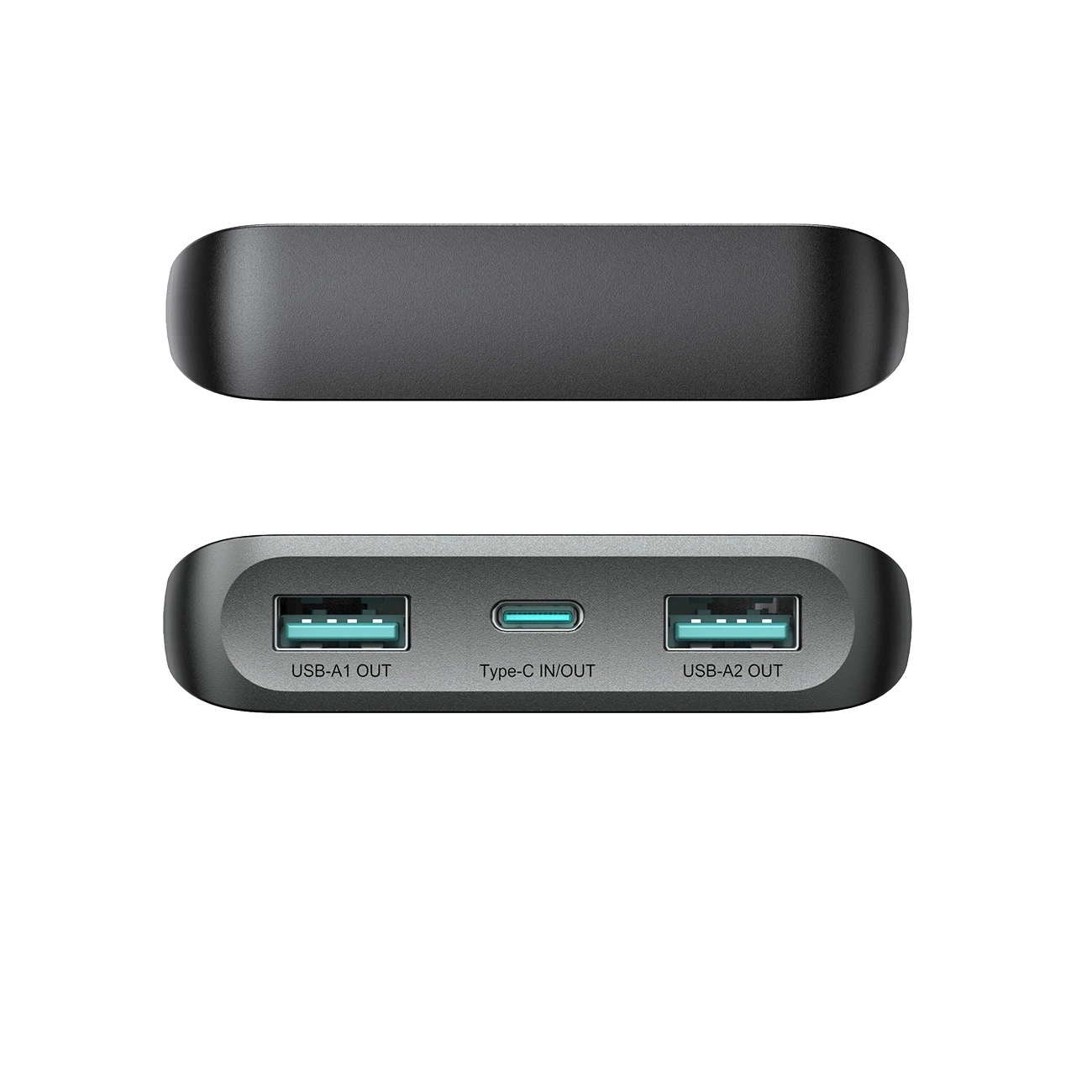 (25W) 10000mAh Dual USB A / USB C Powerbank Power Delivery Ladegerät (JR-PBF20) - Schwarz