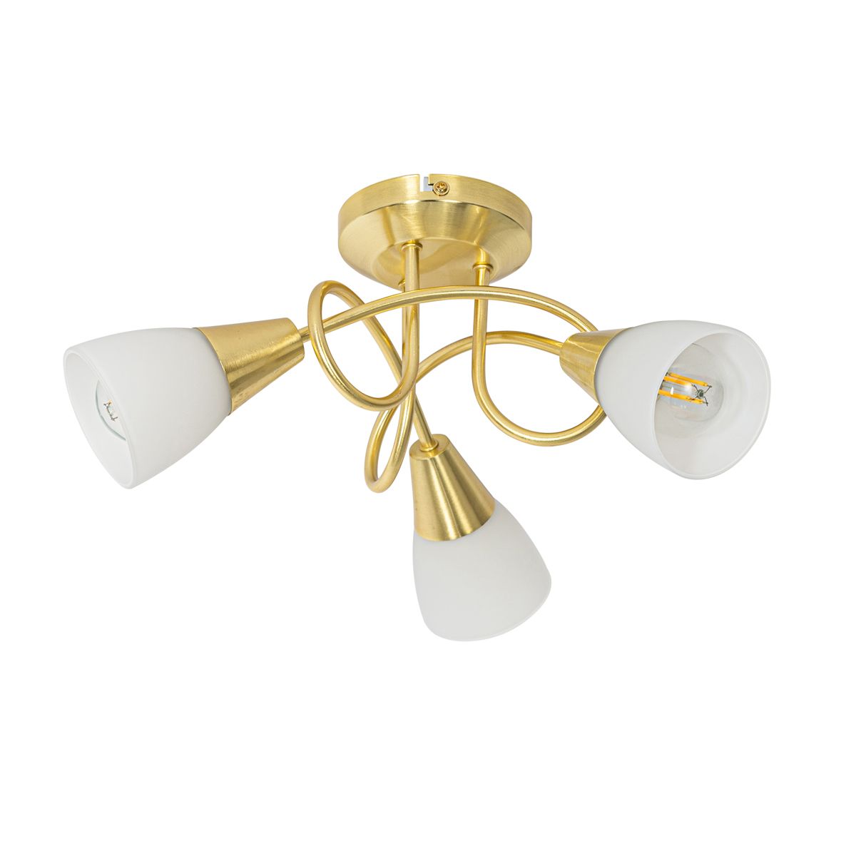Klassieke plafondlamp goud met opaal glas 3-lichts - Inez