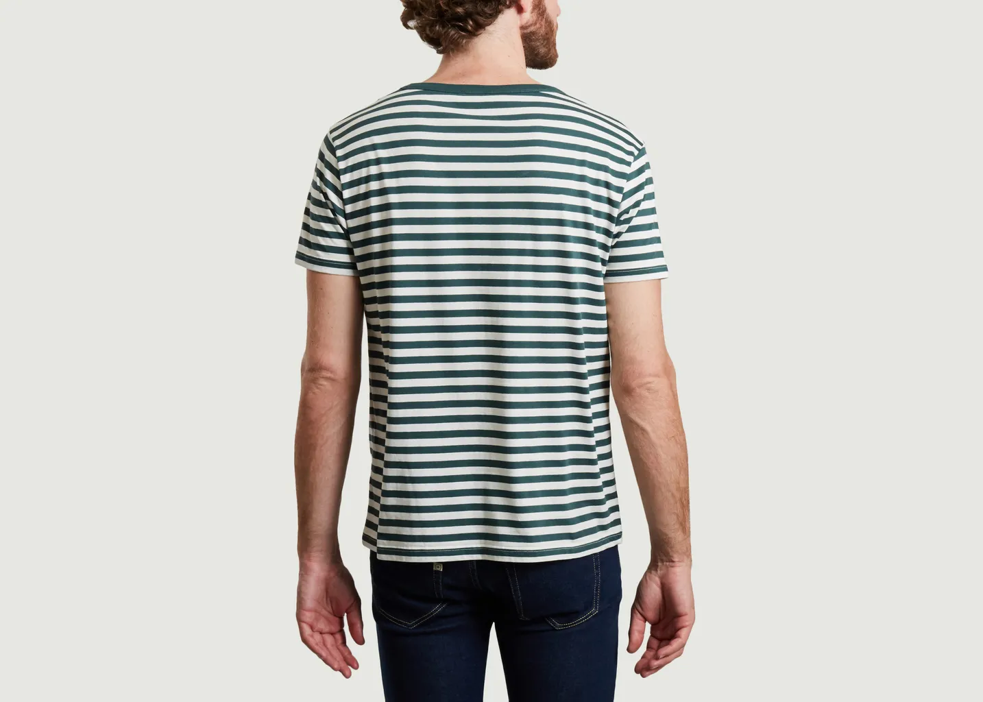 T-shirt rayé avec broderie chien Maison Labiche