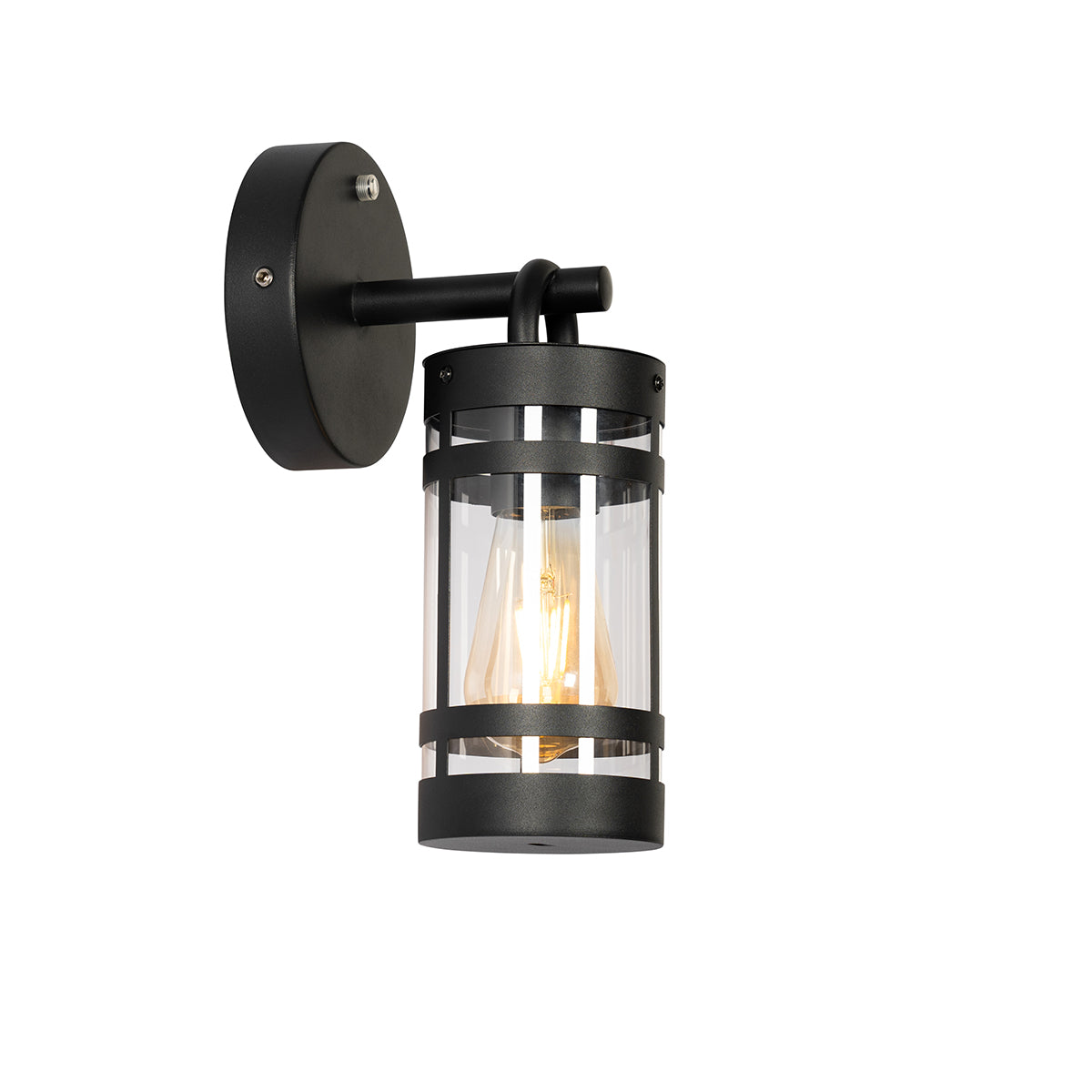 QAZQA Buiten wandlamp zwart IP44 met schemersensor - Ruben