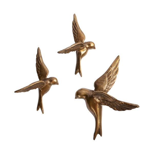 Be Pure Home Avaler Wanddecoratie – 3 Stuks – Antique Brass