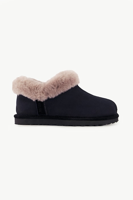Lammfell-Schuh, Veloursleder, Lammfellfutter
