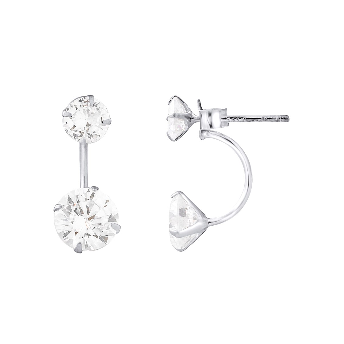 Boucles d'Oreilles DUO - Oxyde de zirconium - Argent 925