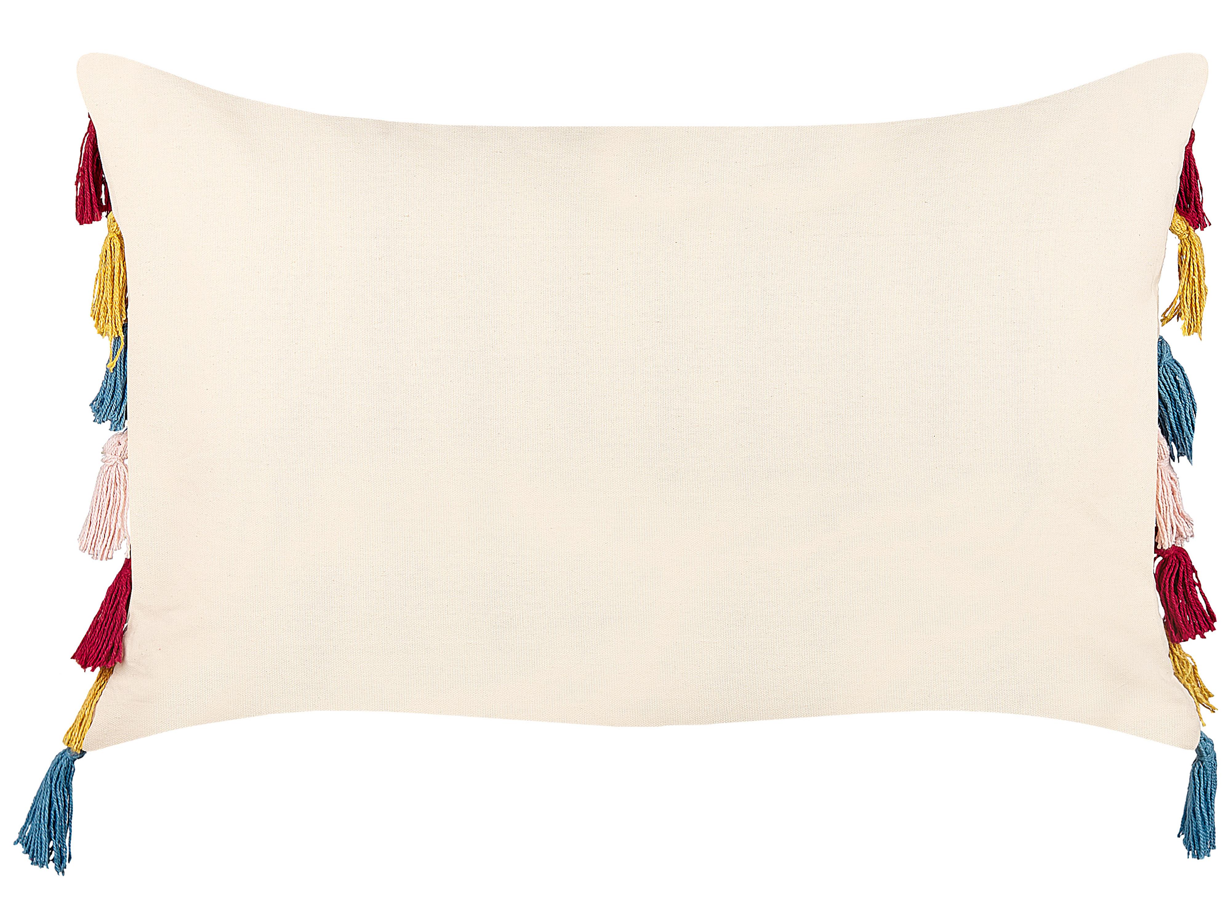 Set van 2 sierkussens AGAVE Katoen 40 x 60 cm Lichtbeige gestreept