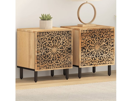 VIDAXL - Tables de chevet 2 pcs 40x33x46 cm bois de manguier solide