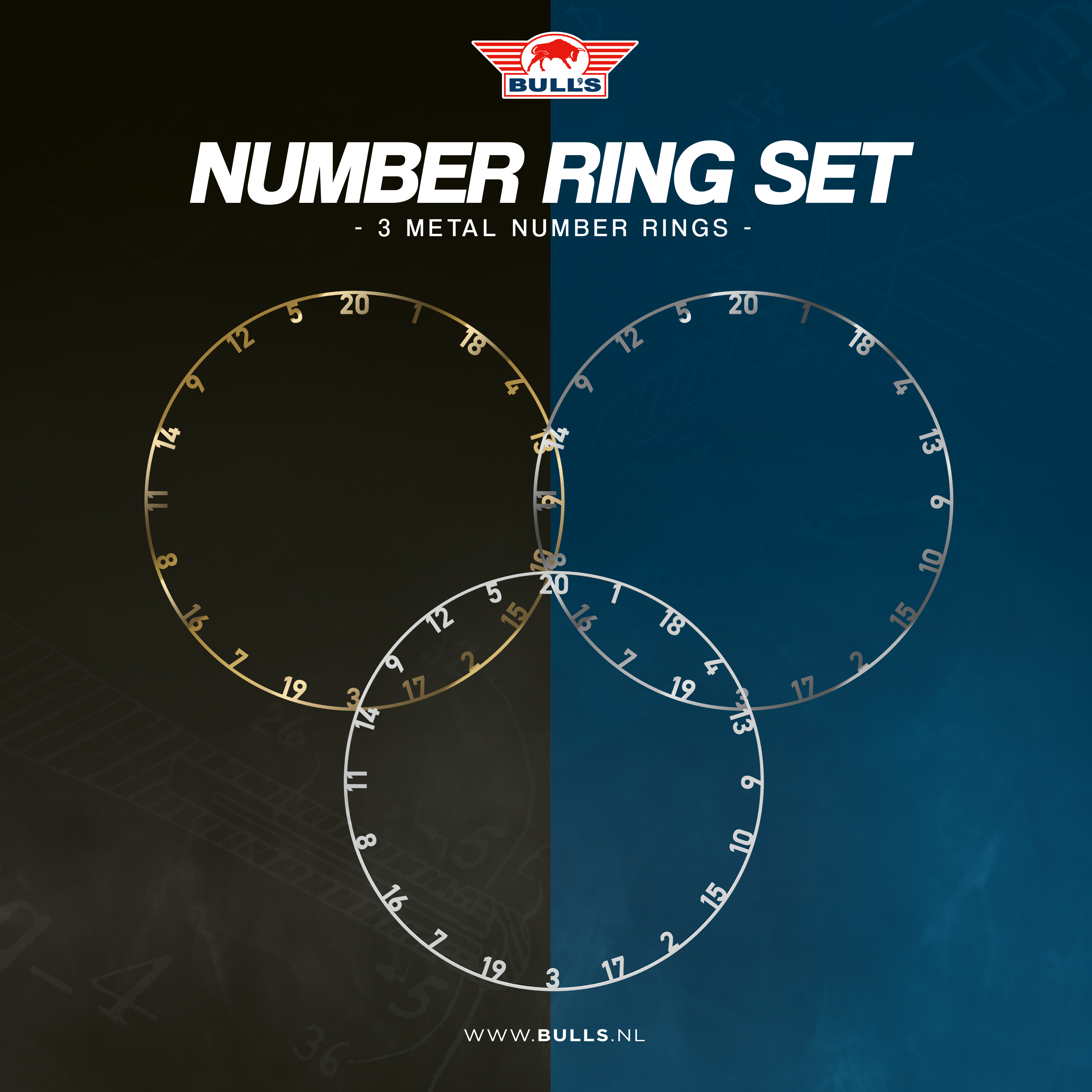 Bull's NL - Metall Zahlenring Set