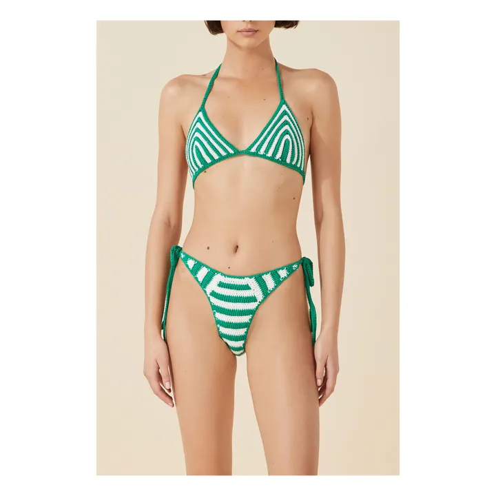 Zulu & Zephyr Haut de Maillot Rayé Crochet | Vert