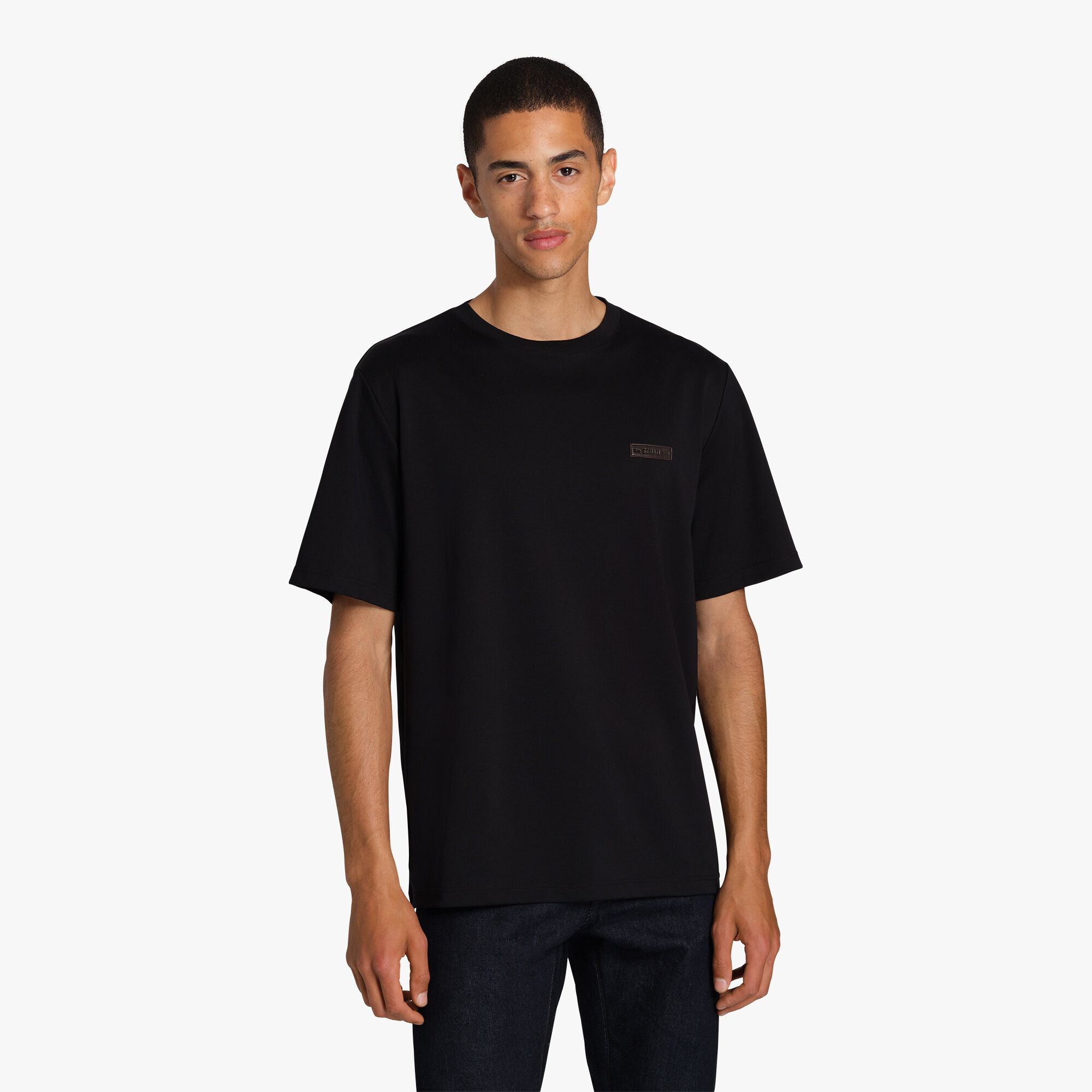 T-Shirt Avec Detail En Cuir