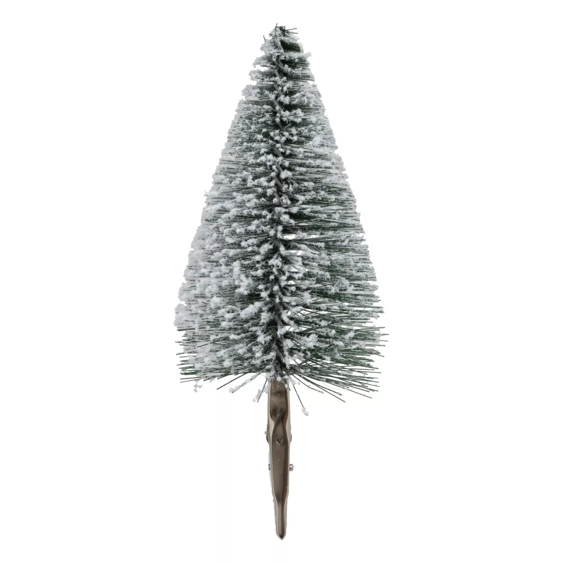 Lot de 4 sapins sur pince (H16-H13 cm) Forêt enchantée Vert enneigé