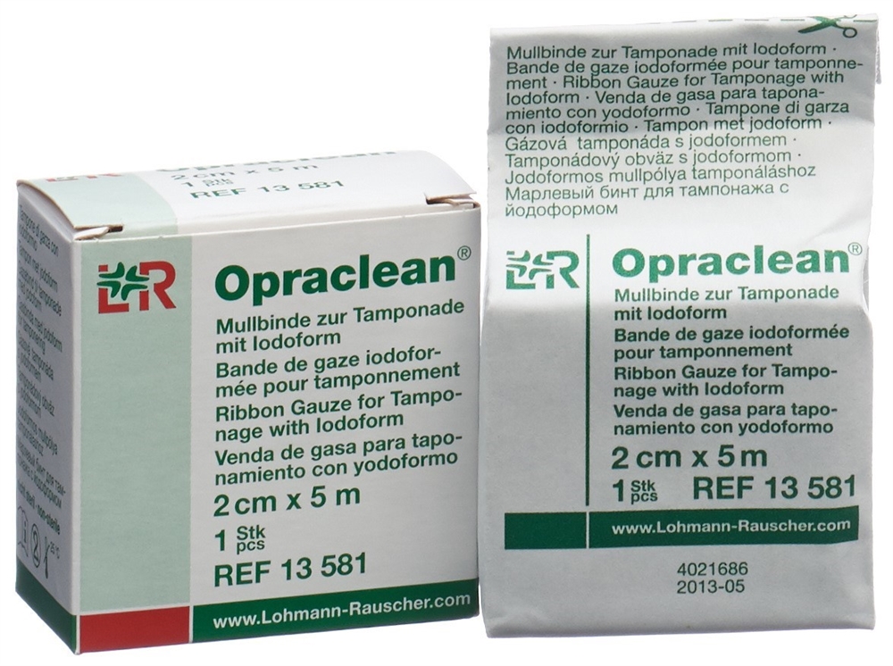 OPRACLEAN Mullbinde zur Tamponade mit Jodoform Kompresse 2cmx5m 1 Stk