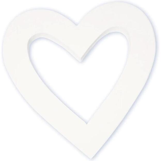 Coeur contour 20,5cm - Blanc