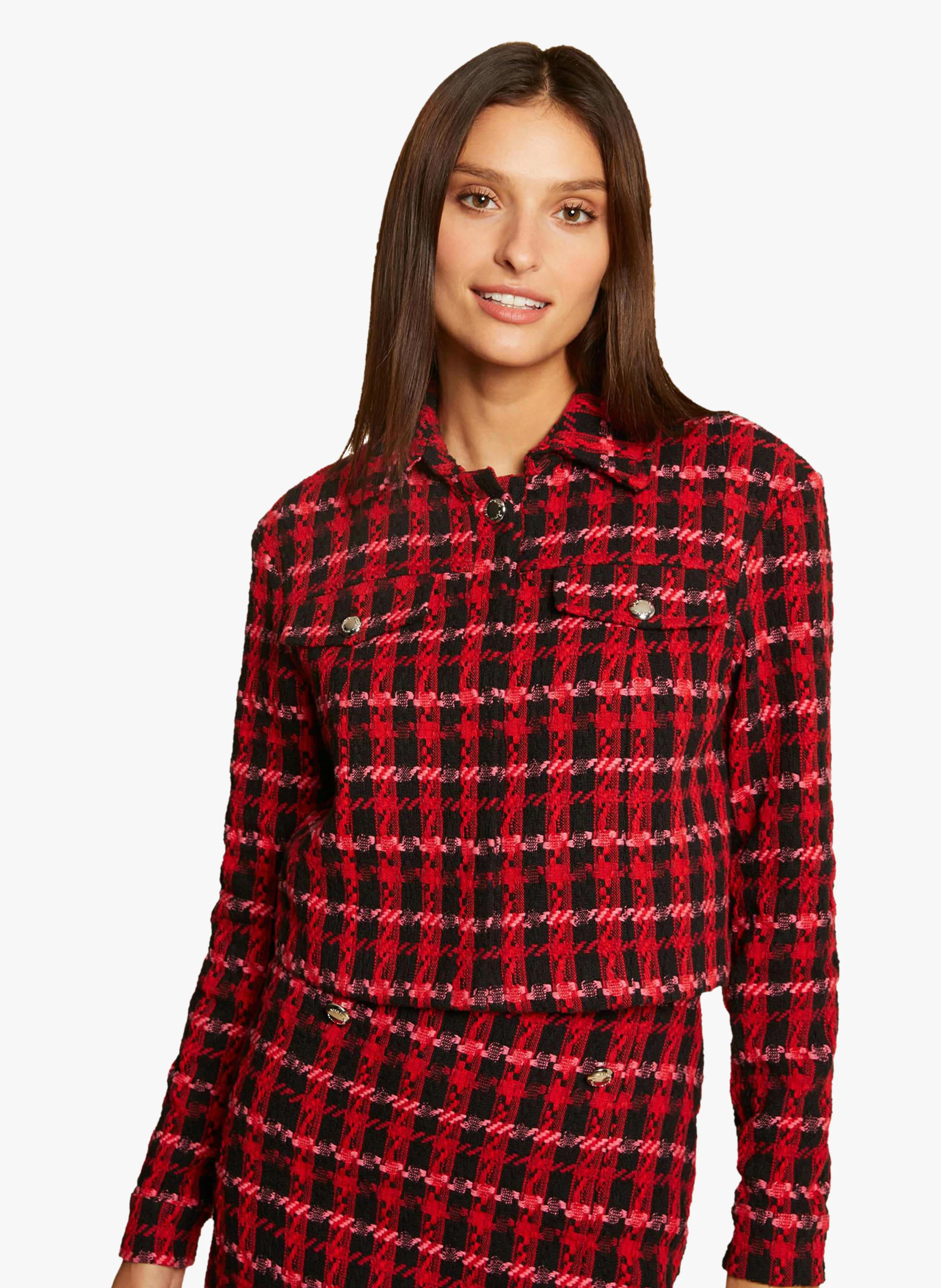 VACOB.F - Veste droite boutonnée à carreaux | Multicolore