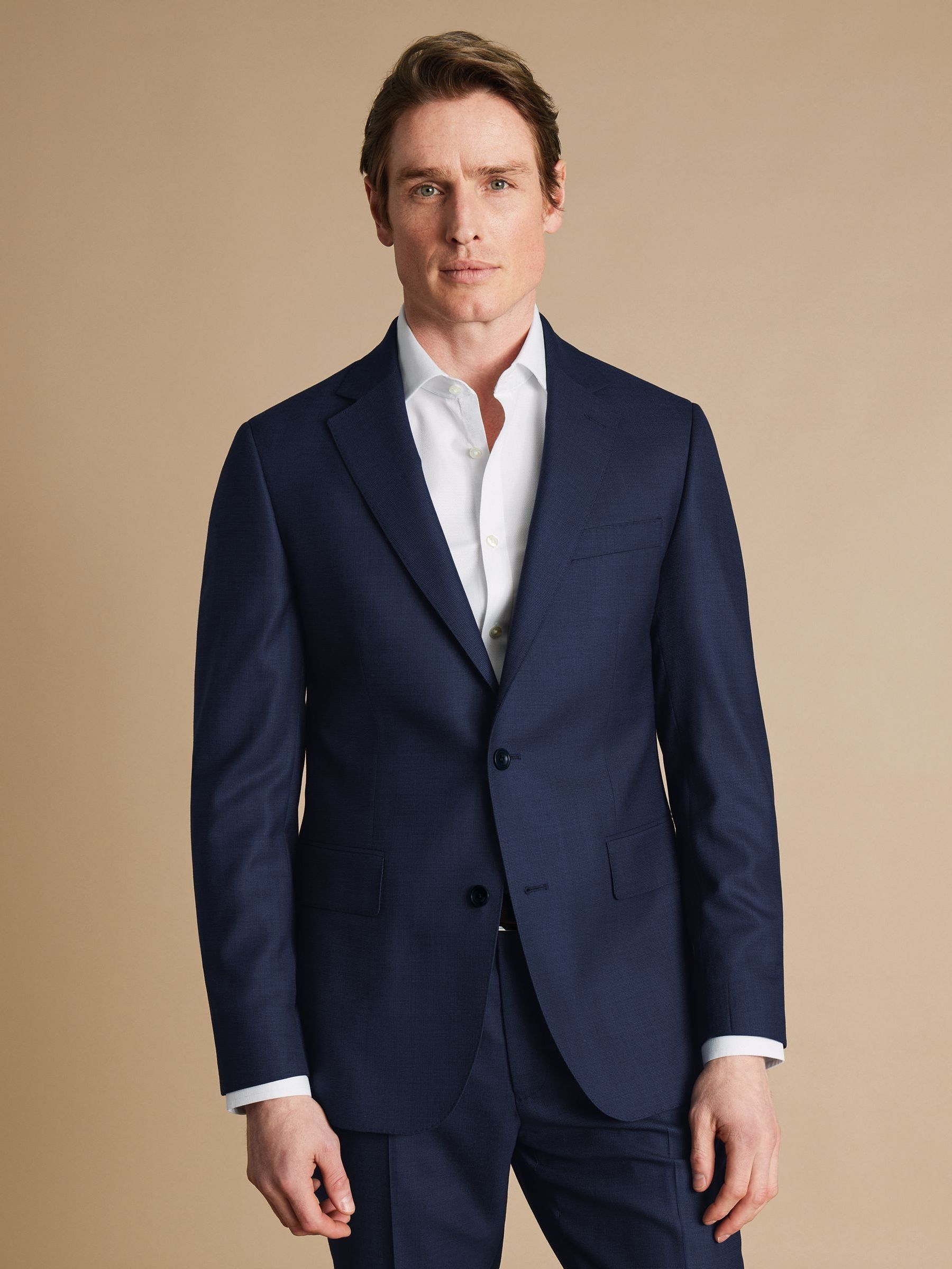 Charles Tyrwhitt Slim Fit End on End Travel Suit: Jacket