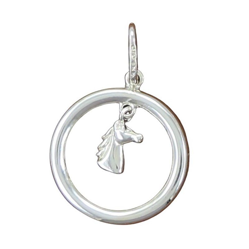 Pendentif tête de cheval qui bouge - Argent massif 925
