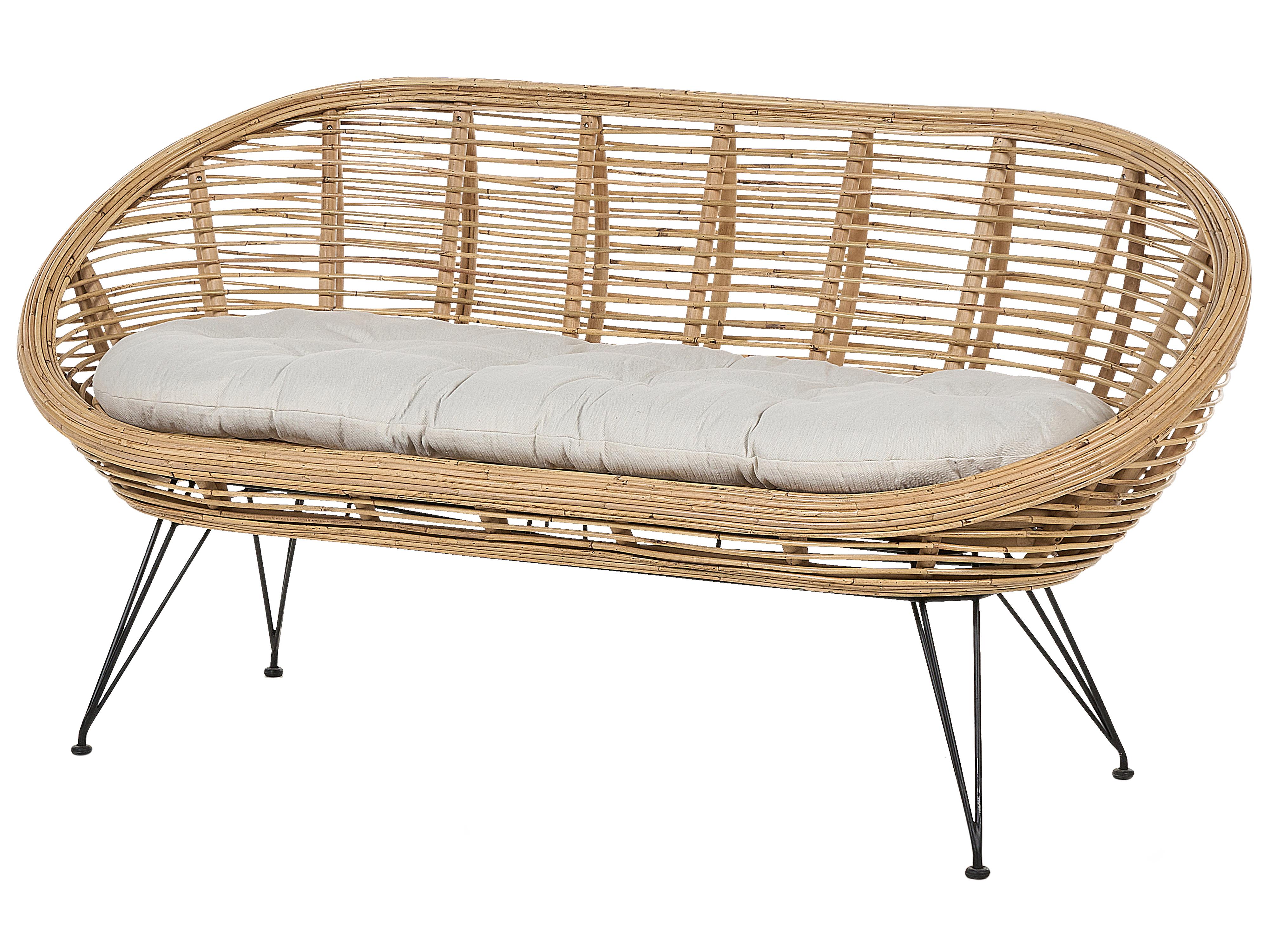 Tuin bankenset 3-zits MARATEA Rotan Natuurlijk