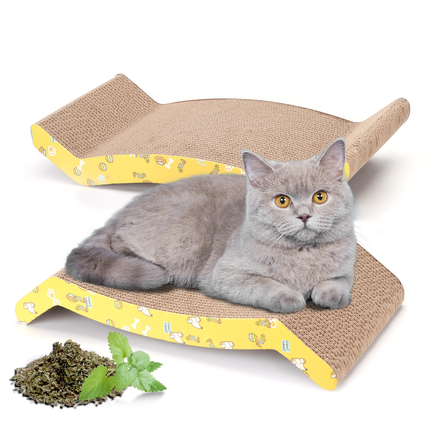 Nobleza Conjunto de 2 Arranhadores para Gatos em Papelão Ondulado com Catnip, 44 x 22 cm