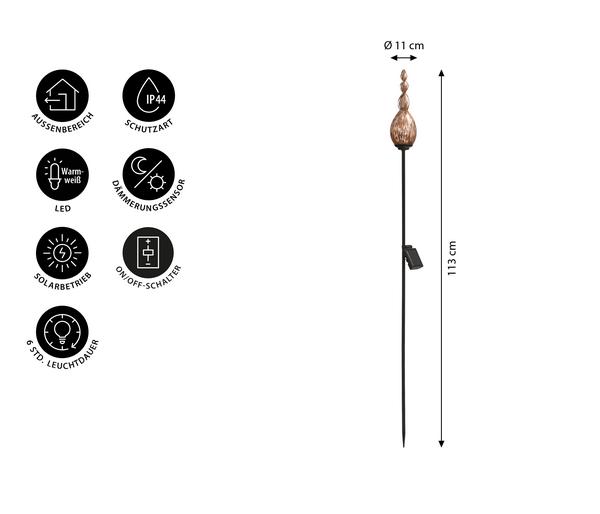 Dehner Solar-Stab Sira, ca. Ø8/H113 cm