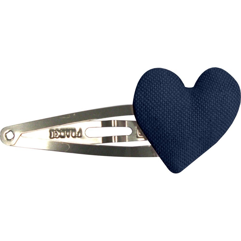 Barrette Clic-Clac Cœur Bleu Marine