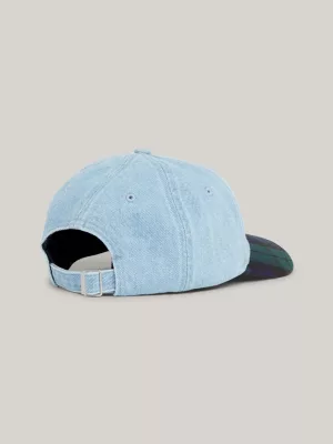 Boné de beisebol Tommy x Awake NY em jeans xadrez