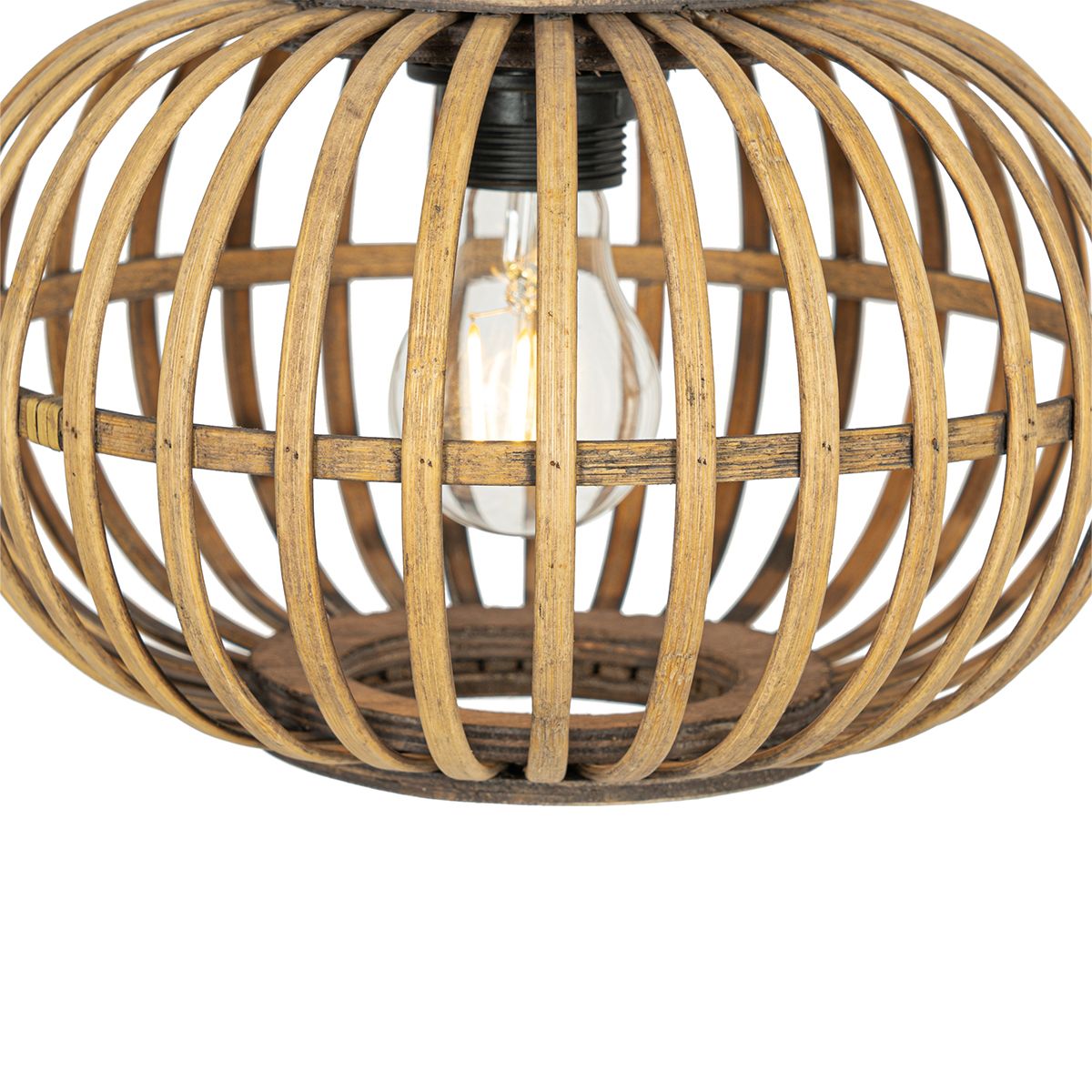 Oosterse hanglamp bamboe 3-lichts rond - Amira