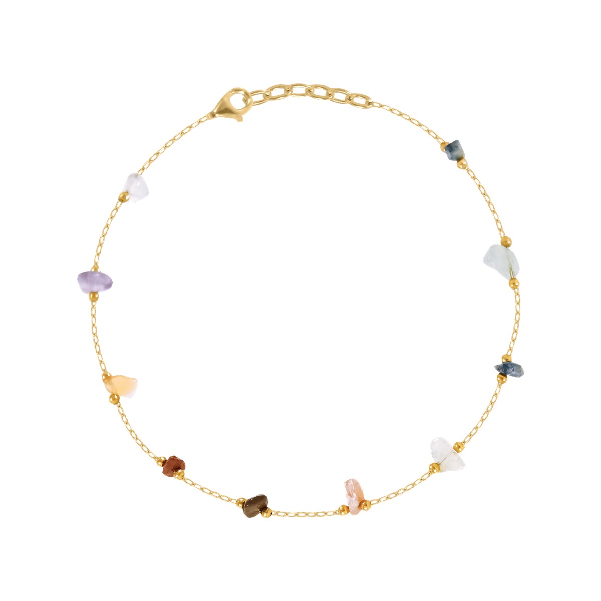Bracelet en pierres naturelles et en acier doré