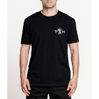 T-Shirt manches courtes Pando Moto MIKE RED SKULL - Noir