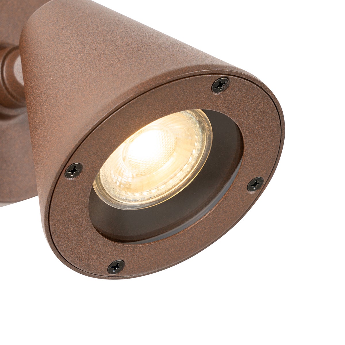 Moderne buitenwandlamp, roestbruin, IP44, verstelbaar - Ciara