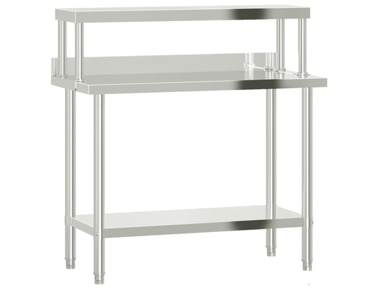 VIDAXL - Mobilier de cuisine Table de travail de cuisine avec étagère 110x55x120 cm inox