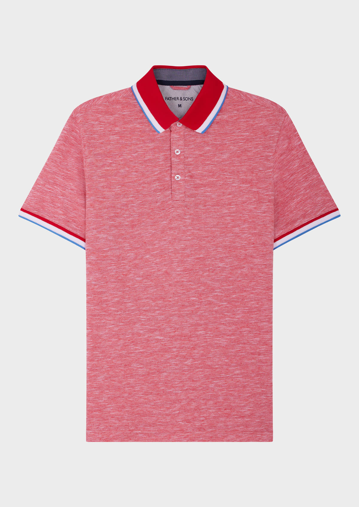 Polo manches courtes Slim en coton et lin unis rouges