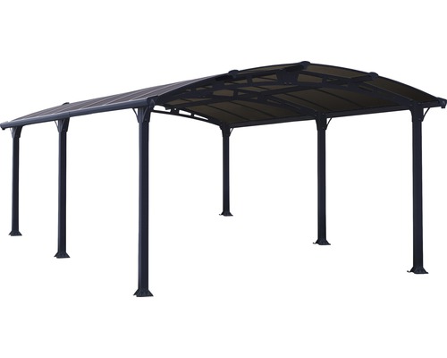 Palram enkele carport – Canopia Arcadia 5000 incl. regengoot 359 x 507 cm antraciet