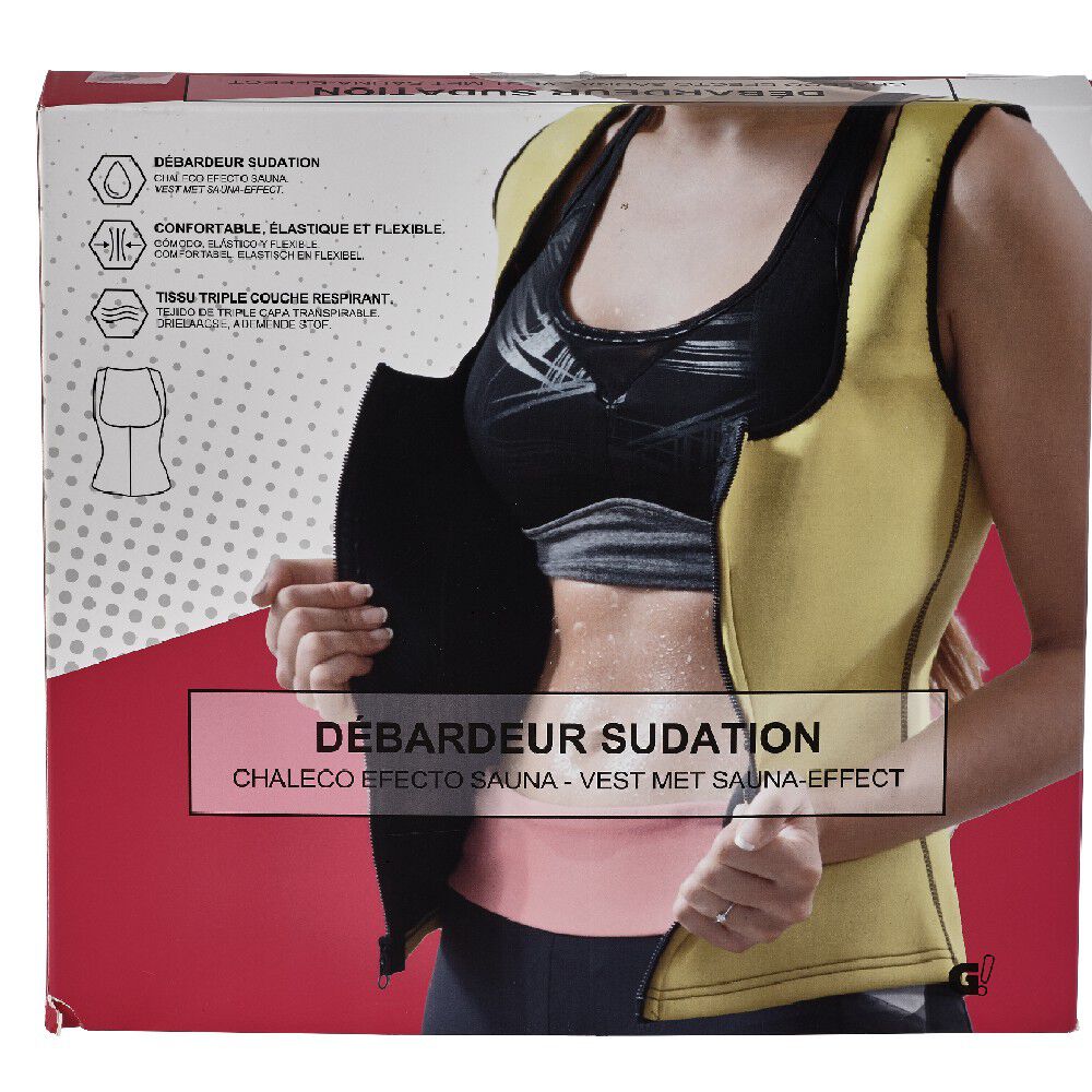 Débardeur de sudation fitness jaune et noir