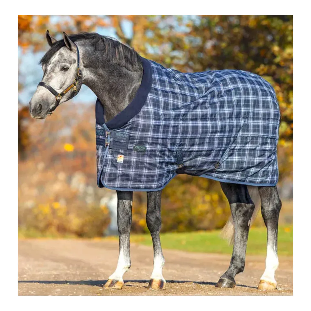 Horseware RHINO ORIGINAL 250G - Couverture de box navy check/indigo