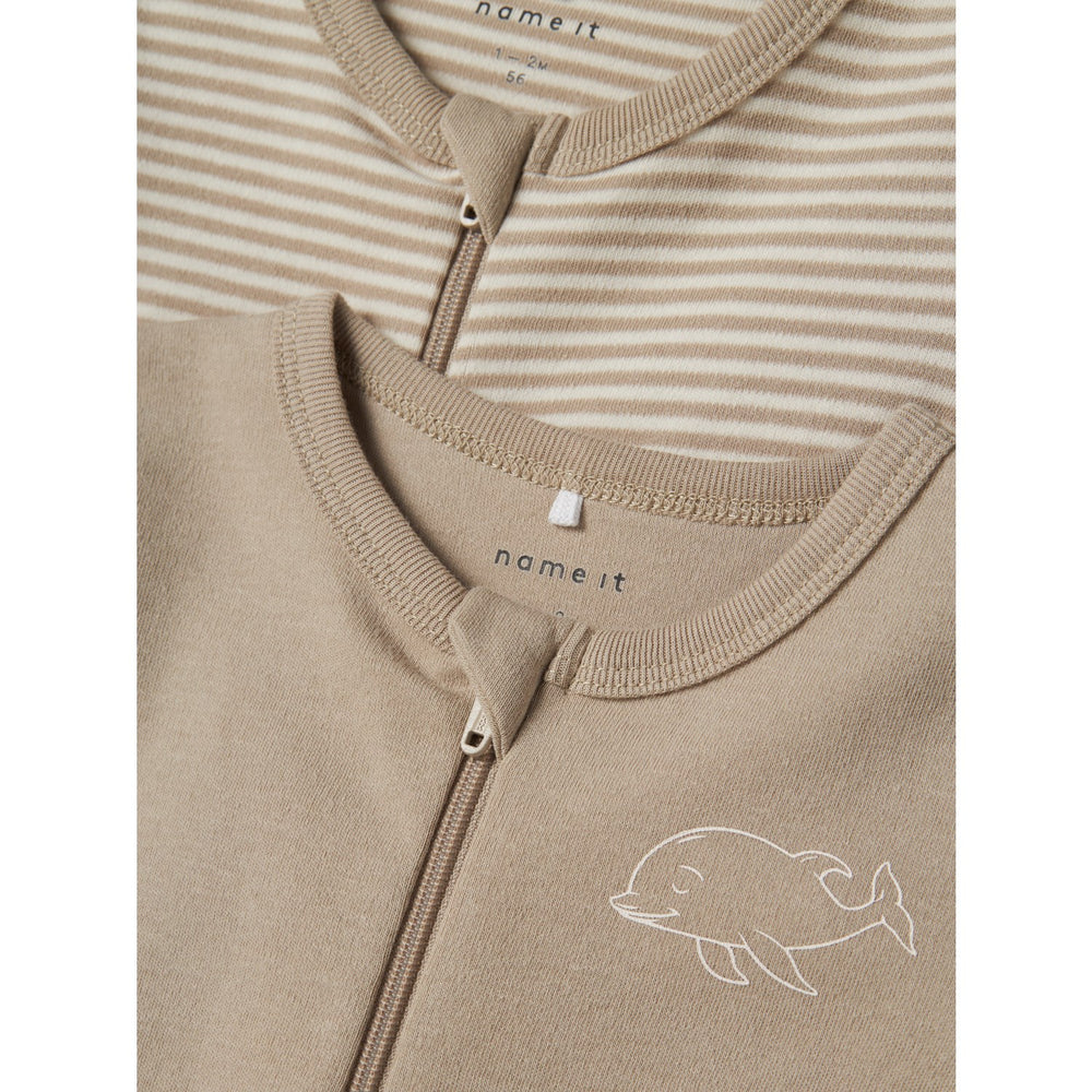 Køb Name It Pure Cashmere Natdragt 2-pak Zip Core 2 Noos
