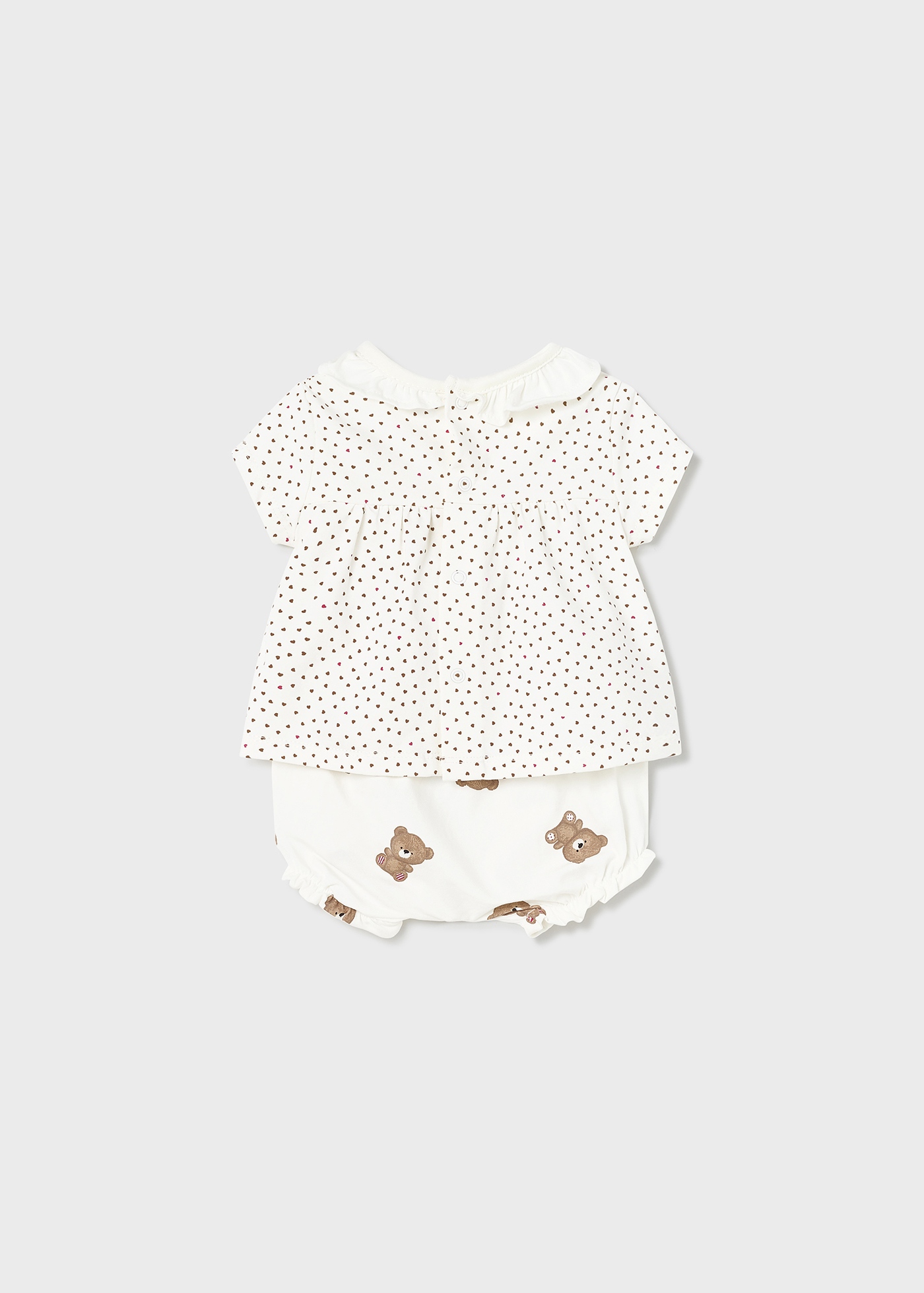 Conjunto de 4 peças em algodão sustentável para recém-nascidos.