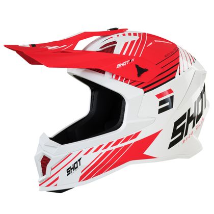 Casque cross Shot LITE FURY - WHITE RED GLOSSY 2022 - Blanc / Rouge