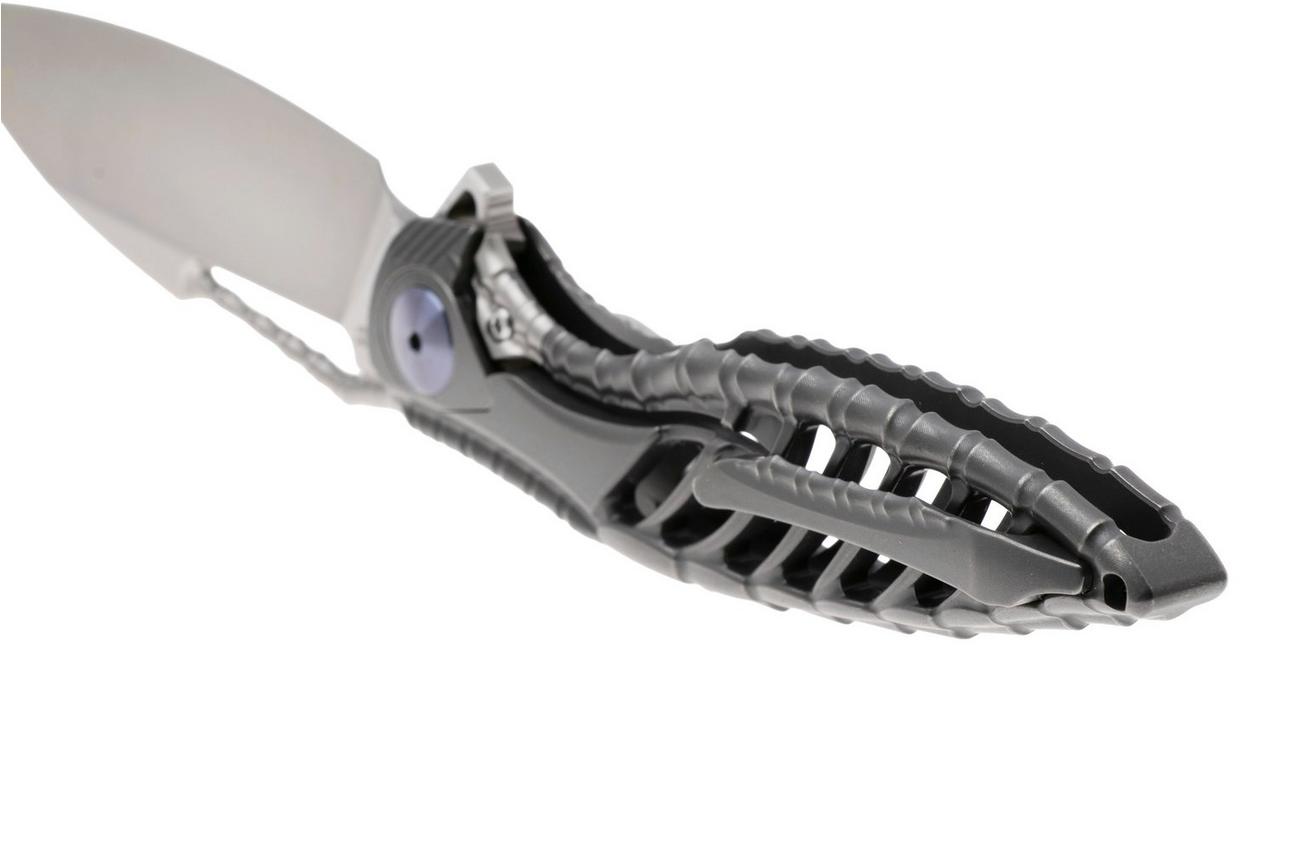 Rike Knife Thor6-M-DG Bead Blasted Böhler M390, Titanium Dark Gray, zakmes
