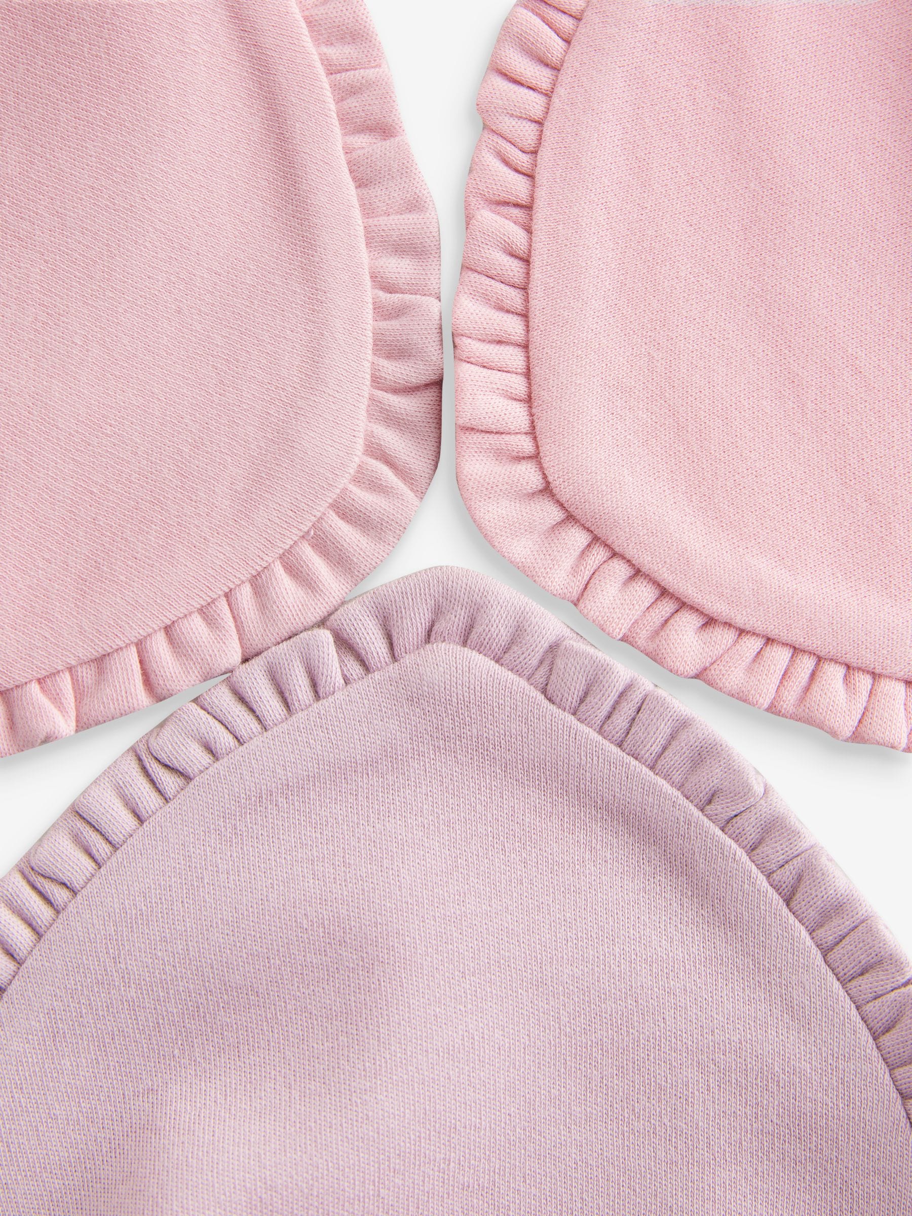 Roze ruches - Verpakking met 3 babyslabbetjes