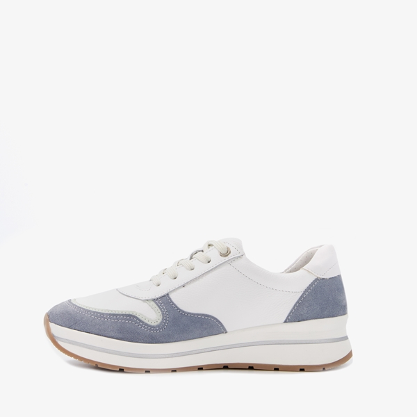 Hush Puppies leren dames sneakers met blauw suede