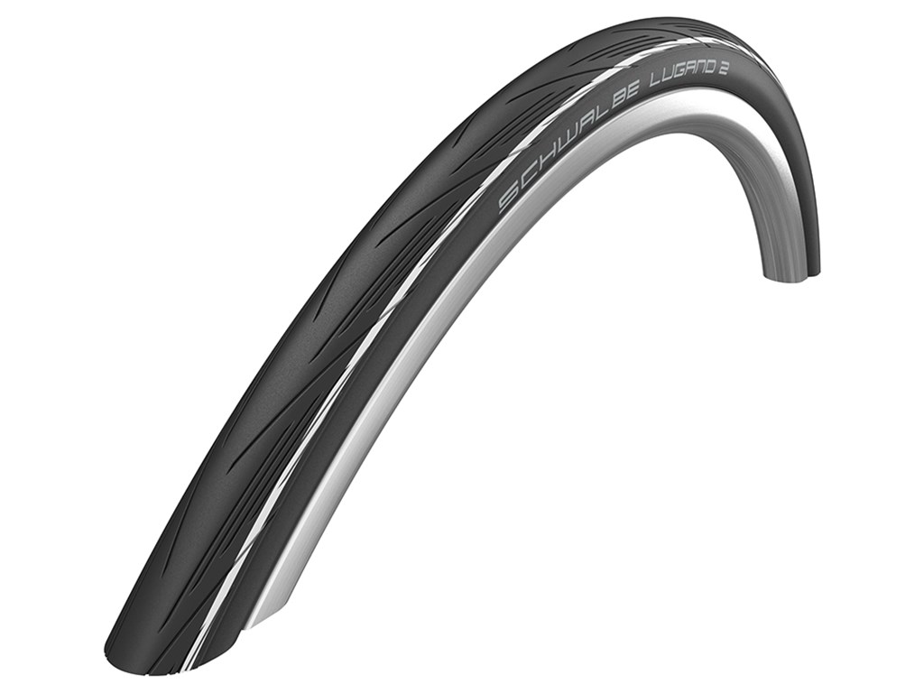 Schwalbe Lugano II kanttrådsdæk 700 x 25c sort m. hvid stribe