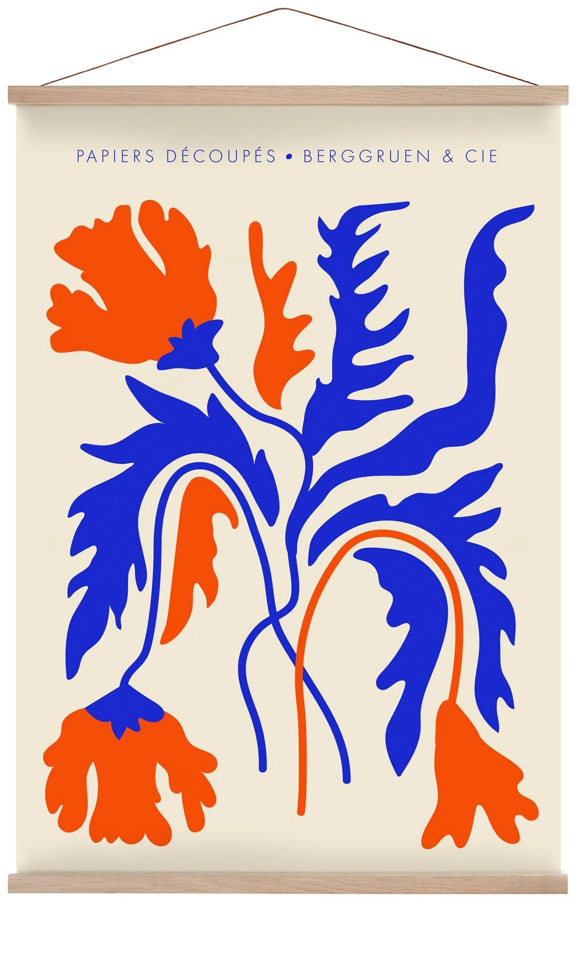 Flores Orange Blau Papiers Découpés Kunstausstellung