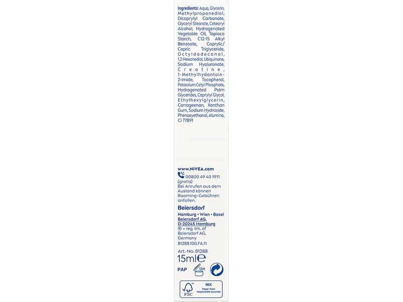 NIVEA Augencreme Q10 Power Anti-Falten 15 ml Leichte Augenpflege mit 100% hautidentischem Q10 und Kreatin