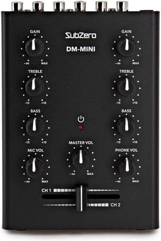 SubZero 2-Kanaals Mini DJ-mixer
